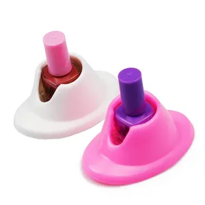 Round Style DIY Nail Art Manicure Polish Bottle Slanted Holder Stand Seat Tool Base Silicone Display Varnish Bottle Glue Tray