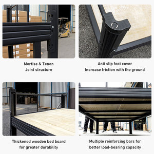 เตียงสองชั้นสไตล์โมเดิร์นเตียงสองชั้นเหล็กทำจากเหล็กที่มีคุณภาพสูงประหยัดพื้นที่สำหรับห้องนอนโรงเรียนพร้อมตู้ - Product Image 5