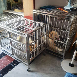 กรงสุนัขโลหะขนาดใหญ่,กรงสุนัขขนาดใหญ่พับได้แข็งแรงสแตนเลสสินค้าขายดี - Product Image 4