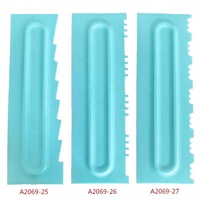 31 Modèles de Spatules/Lisseurs à Crème en Plastique Bleues et Blanches, Kit d'Outils de Pâtisserie pour Gâteaux