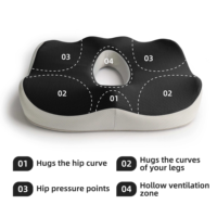 Coussin de siège ergonomique en mousse à mémoire de forme avec technologie de couture, base antidérapante et ventilation creuse pour soulager les douleurs du coccyx, idéal pour le bureau ou la voiture