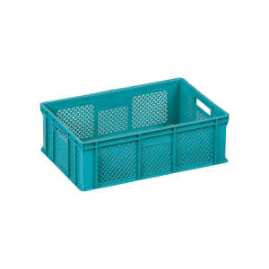 Caisse en plastique perforée KE 210, en HDPE vierge, robuste, empilable, pour le stockage industriel, l'agriculture et la récolte - Product Image 1