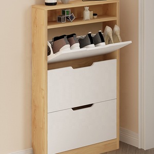 High-quality solid wood particleboard <b>shoe</b> rack, custom-made large-capacity home <b>storage</b> cabinet for entryways and indoor - Product Image 1