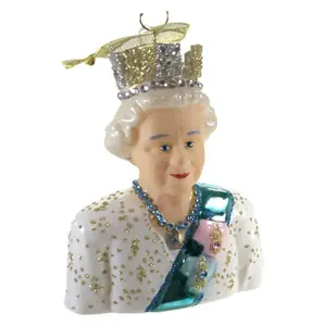 Benutzer definierte handgemalte geblasene Glas Weihnachts dekoration Berühmtheit berühmte Leute König Königin Elizabeth Charaktere Weihnachts baum Ornament