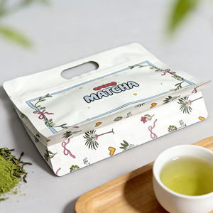 Custom Zipper Sachet Packaging Stand Up Pouches <b>Food</b> Grade Snack Bag Matcha <b>Powder</b> Packaging With Hole - Product Image 4