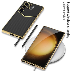 Funda protectora de color sólido galvanizado para <span class=keywords><strong>Samsung</strong></span> S24 Ultra Jazz, funda de teléfono móvil anticaída de cuero liso para S24 Plus - Product Image 5