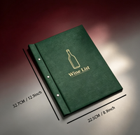 Cubierta de Menú con Clip Ecológica con Logotipo Personalizado, Cubierta de Lista de Vinos para Restaurante al por Mayor, Precio de Fábrica, Carpeta de Menú de Lujo para Hotel