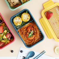 Boîte à lunch bento en plastique étanche scellée au micro-ondes personnalisée avec ensemble de vaisselle pour enfants