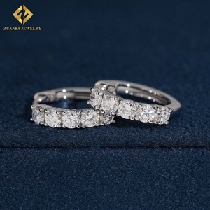 Pendientes de diseño de gran oferta, pendientes de diamantes cultivados en laboratorio, pendientes de aro chapados en plata 925, Joyería de diamantes - Product Image 1