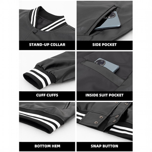 Veste de sport universitaire personnalisée en polyester/coton pour homme et femme, coupe ample, style baseball, avec logo frontal, veste d'hiver de type Letterman - Product Image 4