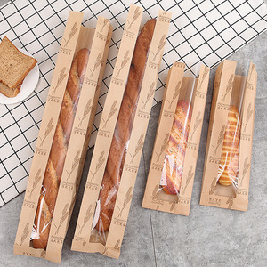 Sgravio tariffario personalizzato stampato francese baguette borsa marrone Kraft carta traforata baguette - Product Image 4