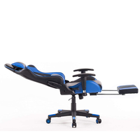 Chaise de bureau OEM à dossier haut avec fonction de levage 2D, inclinable, rembourrée, confortable, stable, pour le gaming, bleue