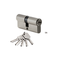 Serrure à cylindre européen avec bouton rotatif 70 mm, double profil, 3 clés, sécurité ANSI Grade 1 pour portes de maison et de bureau