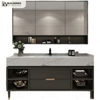 Buildgres Armoire de salle de bain moderne avec lavabo simple Meuble-lavabo de salle de bain