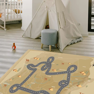 Soft Playful <strong>Kids</strong> Traffic Play Rug Printed Coral Fleece Mat Pet-Friendly Non-Shedding Educational Children Play Floor Mats - Product Image 2