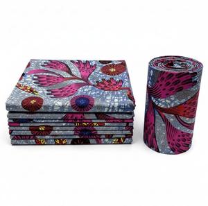 Tissu en satin ciré en stock, imprimé Hollan Wax, sac à main africain, tissu Ankara en coton doré, tissu à paillettes dorées, tissu 100 % coton - Product Image 1