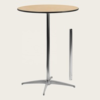 Table de cocktail convertible 2-en-1, table haute ronde, table de pub, hauteur réglable, tables de café bistro avec base chromée pour location événementielle