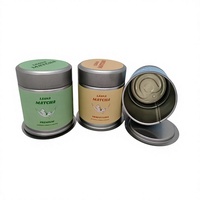 Boîtes en métal rondes scellées pour thé matcha avec couvercle à vis et logo personnalisé