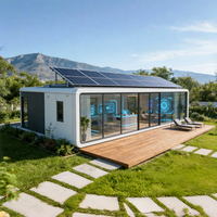 Maison préfabriquée de luxe avec panneaux solaires et piscine |   Villa intelligente en structure acier écologique et imperméable