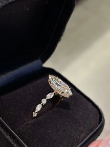 Xinfly 18K Solid Gold Marquise Cut Engagement <b>Ring</b> 2.0ct IGI Lab Grown Diamond Popular Design <b>Fine</b> <b>Rings</b> - Product Image 4