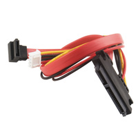 Kabel SATA 22PIN 30CM 7 + 15 ke kabel SATA III 6Gbps 90 derajat kabel sudut kiri 2.54 kabel 4pin kecil