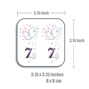 INKARTLINK - Tatuaje Temporal Personalizado de BTS Kpop <span class=keywords><strong>con</strong></span> Corazón Colorido Número 7, Resistente al Agua, Visualización Instantánea, de 3 a 7 Días de Duración - Product Image 4
