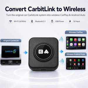 Adaptador Inalámbrico CarPlay CarbitLink para CarPlay Inalámbrico y Android Auto, Dispositivo Bluetooth 5.1 Wi-Fi 6 para Automóvil - Product Image 1
