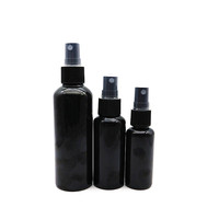 Emballage de bouteille de pompe de pulvérisation de brouillard pour animaux de compagnie en plastique de pulvérisateur noir personnalisé pour huile cosmétique de corps de cheveux 100ml 200ml 250 ml 500ml rond