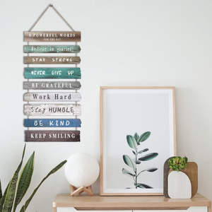 Panneau mural en bois d'art rustique inspirant, citation motivante, décoration, plaque de ferme peinte à la main, matériau MDF, positif - Product Image 4