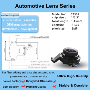 Serie de Lentes Automotrices <span class=keywords><strong>CT302</strong></span>, Tamaño de Chip 1/2.5, Distancia Focal 1.45mm, Apertura F1.95, 3MP, Serie de Lentes para Vehículos - Product Image 2