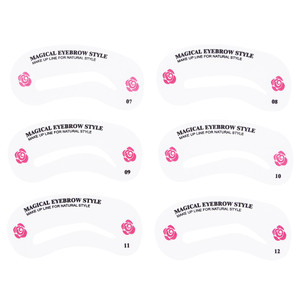 Conjunto de plantillas de cejas reutilizables, guía de dibujo DIY, Estilismo, tarjeta de aseo, maquillaje fácil, belleza de cejas, templada, 24 Uds. - Product Image 6