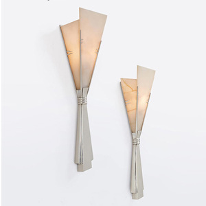 Spanish Marble Wall <b>Lamp</b> E27 Beige <b>Shade</b> Stainless Steel Body For Living Room Bedroom Ambient Lighting - Product Image 1