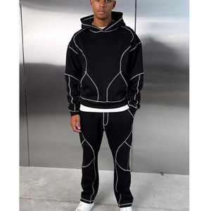 Sweat-shirt à capuche personnalisé avec surpiqûres contrastées pour homme, sweat-shirt surdimensionné de haute qualité - Product Image 3
