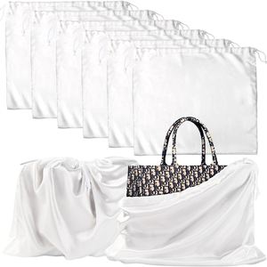 Housses de chaussures de luxe avec logo personnalisé, sac de rangement anti-poussière en soie, grand sac à cordon en satin pour sacs à main - Product Image 2