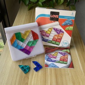 Juego Educativo de Desafío de Inteligencia, Bloques Transparentes Coloridos en Forma de Corazón, Rompecabezas de Escritorio para el Desarrollo del Razonamiento Lógico - Product Image 2