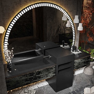 Gabinetes <span class=keywords><strong>de</strong></span> baño <span class=keywords><strong>de</strong></span> estilo italiano Mueble <span class=keywords><strong>de</strong></span> baño <span class=keywords><strong>de</strong></span> hotel <span class=keywords><strong>de</strong></span> madera Gabinete <span class=keywords><strong>de</strong></span> tocador negro <span class=keywords><strong>de</strong></span> <span class=keywords><strong>moda</strong></span> para Baño - Product Image 2
