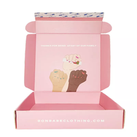 Caja de Envío Plegable con Acabado en Lámina Rosa Personalizada, para Ropa, Lencería, Pestañas, Regalos, Embalaje