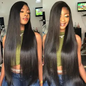 Brazilian 200 Density 13x4 13x6 Bone Straight Transparent Lace Front Human Hair Wigs 4x4 Frontal Closure Wig For Women