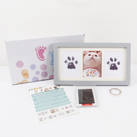 Cadre photo commémoratif pour empreintes de pattes d'animaux, empreintes de chiens et de chats, cadeau personnalisé DIY, tampon gratuit, bois imperméable
