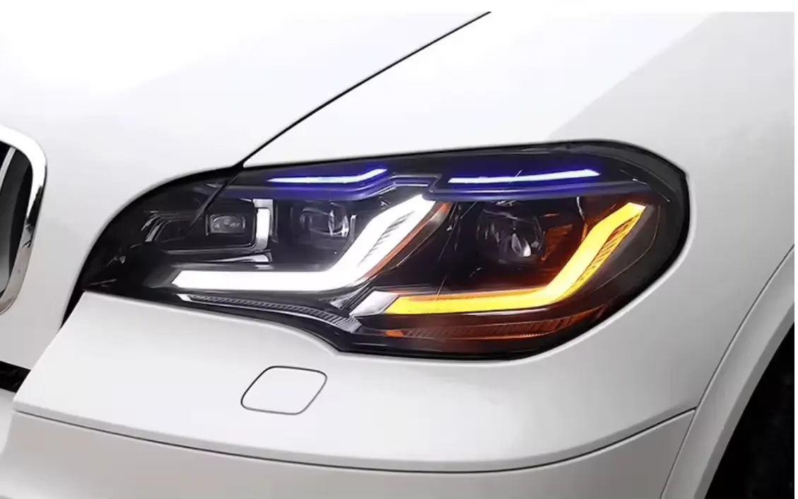 BMW X5 E70 2007-2013 için oto aksesuarları far takımı yeni yükseltme tam LED Lens gündüz farları