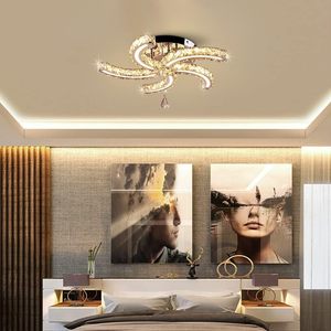 Plafonnier en cristal blanc froid en forme de <span class=keywords><strong>faucille</strong></span>, base en acier inoxydable, disponible pour salon, chambre, hôtel, hall intérieur, taille moyenne - Product Image 3