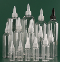 Bouteille compressible vide en plastique PET transparent avec bouchon à pointe, flacon de distribution rechargeable pour sauces, peintures, colle, liquides cosmétiques