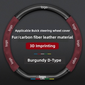 Accessoires automobiles de concepteur de Guangdong Couvre-volant en <span class=keywords><strong>cuir</strong></span> et fourrure avec logo personnalisé - Product Image 4