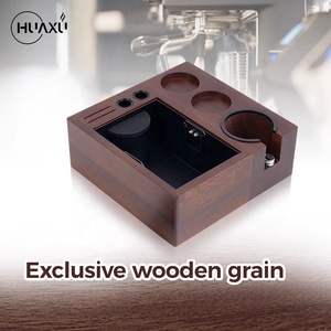 กล่องเก็บกากกาแฟแบบเป็นมิตรต่อสิ่งแวดล้อม ทำจากไม้ พร้อมแท่นวางแทมเปอร์ สำหรับอุปกรณ์เสริมเอสเพรสโซ - Product Image 1