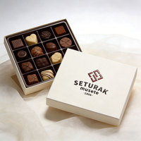 Luxe chocolade geschenkdoos met aangepast logo, voor verjaardag, Valentijnsdag, biologisch afbreekbaar karton, truffel dessert doos met deksel & bodem en verdeler.