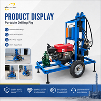 Foreuse rotative hydraulique portable pour puits d'eau, profondeur 150 m, avec démarrage électrique
