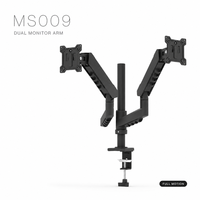 Support double écran pour deux moniteurs, rotation indépendante à 360°, levage 235 mm, fixation sur bureau, pour gaming, bureau et productivité