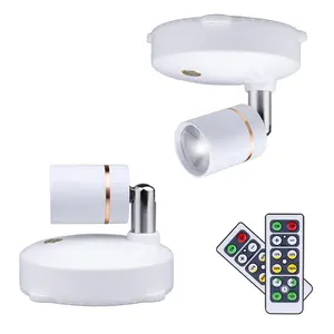 Spots <span class=keywords><strong>sans</strong></span> <span class=keywords><strong>fil</strong></span> à piles, mini lampes pour tableaux, éclairage LED intérieur à intensité variable avec télécommande, éclairage rotatif pour œuvres d'art - Product Image 1