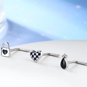 Hipoalergénico 316L Anillos de Nariz de acero inoxidable quirúrgico Piercings de Nariz de plata Joyería Anillos de nariz en forma de L - Product Image 4