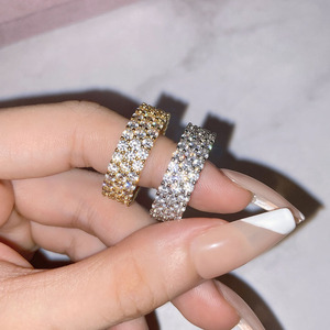 Hot Sale Hip Hop Iced Out <b>Wedding</b> <b>Rings</b> Silver 18K Gold Plated <b>Cubic</b> <b>Zirconia</b> <b>Rings</b> Women - Product Image 2